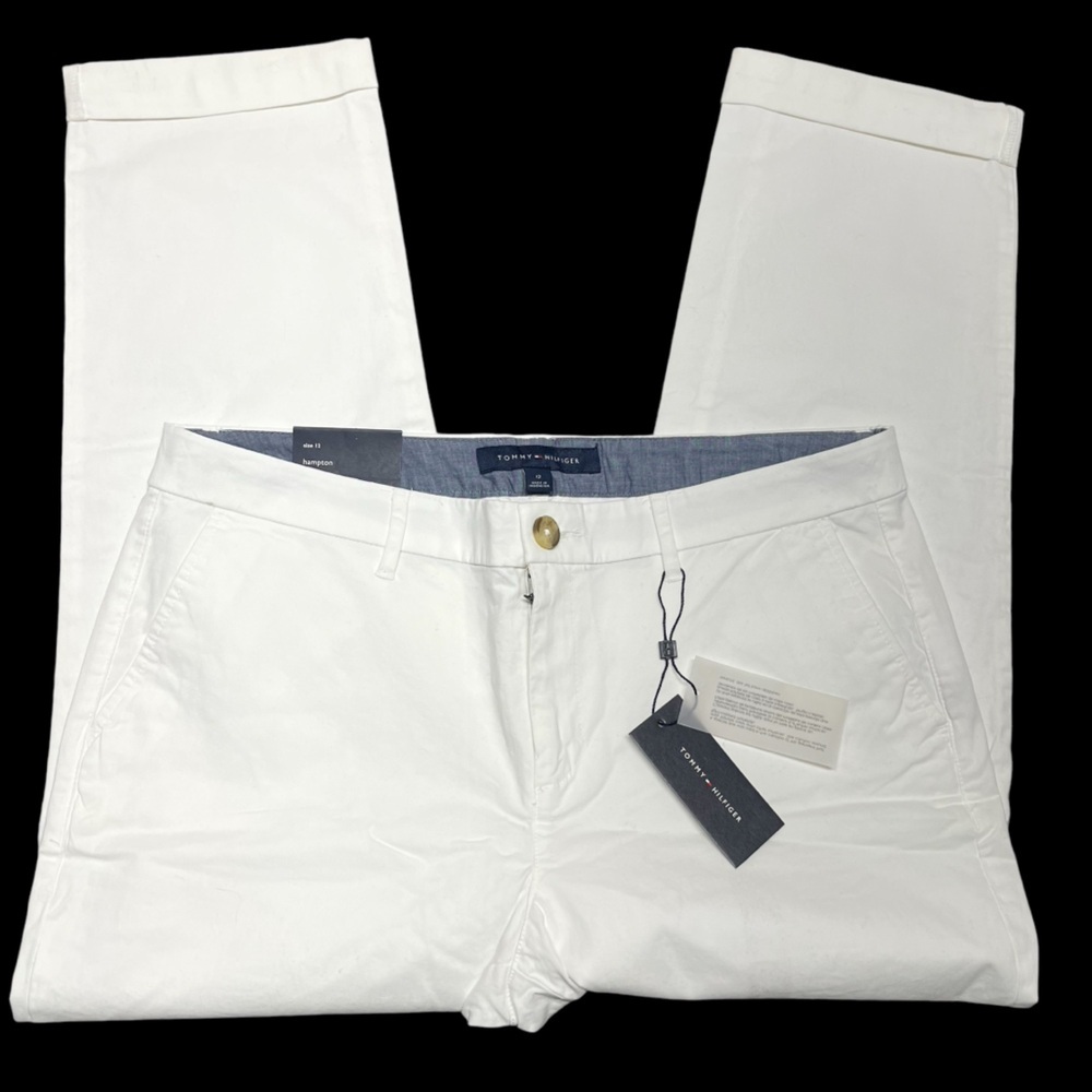 Tommy Hilfiger Women’s White 12 Hampton Heritage Stretch Slim Cuffed Crop NWT*** - Picture 7 of 16